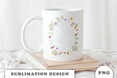 Easter Rabbits with floral frame PNG Product Image 2