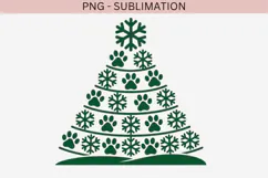 Paw print Christmas tree png design for T-shirts Product Image 2