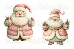 Christmas, Santa, Ephemera, PNG, watercolor, Clipart Product Image 2