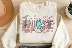 Floral Nurse PNG, Leopard Nurse Sublimation Design, Nurse Product Image 2