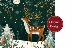 Christmas Tumbler Wrap, Christmas Deer Tumbler Template Product Image 2