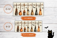Cartoon Halloween Mug PNG, Witch Broom Mug Wrap Design Product Image 2