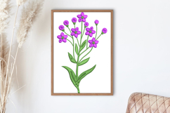 Purple Bloom Stem Embroidery Design Product Image 2