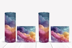 Glitter Clouds Tumbler Wrap, Glitter Tumbler Template Product Image 2