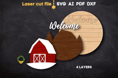 Christmas Barn Welcome SVG laser cut file for Glowforge Product Image 2