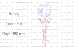 Tulip flowers laser cut, Family sign svg, Mom Day gift Product Image 2