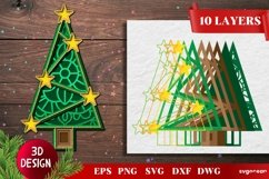 3D New Year's Tree Svg | Christmas SVG | Layerd Product Image 1