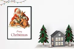 Vintage Christmas Greeting Card, Santa Claus Card Design Product Image 2