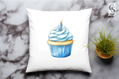 Blue Cupcake Clipart Sublimation PNG Product Image 2
