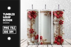 3d flower frame Tumbler Wrap | Sublimation | 20 oz Skinny Product Image 1