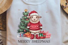 Retro Christmas Quotes Merry sheepmas Sublimation PNG Product Image 2