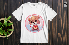 Cute Bear Holding Hearts Clipart Sublimation PNG Product Image 2
