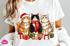 Christmas Cats PNG, Holiday Kitten Sublimation, Christmas Product Image 2