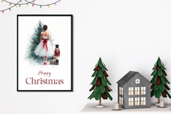 Happy Christmas Greeting Card, Watercolor Christmas Card Product Image 2