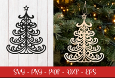 Christmas tree laser SVG PNG| Christmas ornament Product Image 2