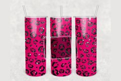 Personalized Pink Leopard Glitter 20 oz skinny tumbler Product Image 1