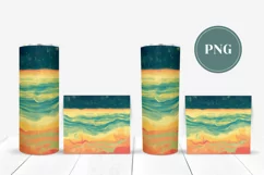 Abstract Tumbler Sublimation, Blue Tumbler Wrap Designs Product Image 2