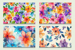 Colorful Watercolor Flower Cutting Boards sublimation Design Product Image 2