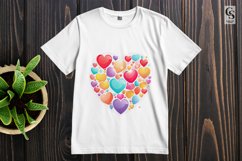 Cute Floral Heart Shapes Clipart Sublimation PNG Product Image 2