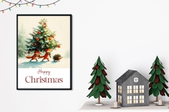 Christmas Animals Greeting Card, Christmas Tree Card Product Image 2