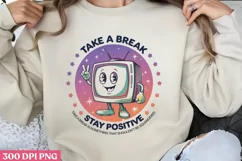 Stay Positive PNG, Retro Positive Sublimation PNG Product Image 2