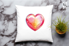 Shiny Glass Heart Clipart Sublimation PNG Product Image 3