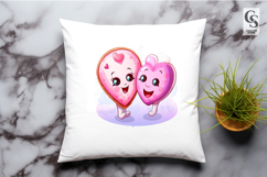 Cute Kawaii Heart Characters Clipart Sublimation PNG Product Image 3