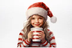 Christmas Little Girl Sublimation PNG Product Image 2