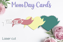 Mothers day cards laser cut, Mom gift card, Layered heart Product Image 2