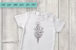 Floral bouquet svg, Wildflower svg, Flower svg Product Image 3