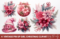 Vintage Pin Up Girl Christmas Clipart Product Image 1