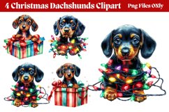 Christmas Dachshunds Clipart PNG Product Image 1