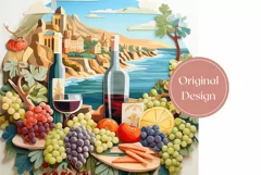 3D Wine Tumbler Wrap Design, 3D Summer Tumbler Sublimation Product Image 2