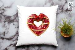 Red Bow Heart Frame Clipart Sublimation PNG Product Image 3