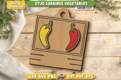 Food Stud Earrings Laser Cut | Shape of Vegetables | Jewelry Product Image 1