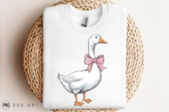 Goose With Pink Bow Sublimation Sublimation PNG Product Image 2