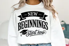 New beginnings Start now svg | Graduation Svg | Shirt Svg Product Image 1
