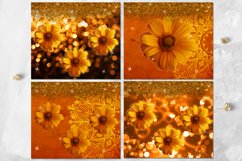 Gold Summer Sunflowers | 8 tumbler sublimation designs Product Image 2