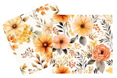 Fall Floral Seamless Patterns | Digitel Paper PNG Product Image 2