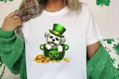 St Patricks Day Dog with Gold Coin Clipart, St Patricks Day Product Image 2