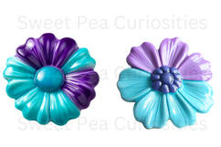 Flowers, purple, Turquoise, Ephemera, PNG, Clipart Product Image 2