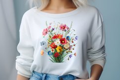 Colorful Wildflowers Sublimation Clipart Product Image 1