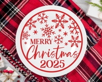 Merry Christmas 2025 SVG, Round Christmas 2025 Ornament Gift Product Image 2
