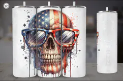 4th of July | Skull Sublimation, 20 oz Tumbler Wrap Product Image 5