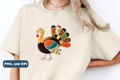 Thanksgiving Png Patchwork Turkey Png sublimation Product Image 3