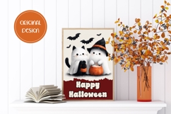 Happy Halloween Greeting Card, Cartoon Halloween Wall Art Product Image 2