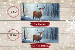 Winter Deer Mug Sublimation, Winter Deer Coffee Mug Wrap Product Image 2