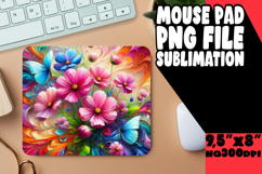 Bright MOUSE PAD Sublimation Style, Flowers Product Image 1