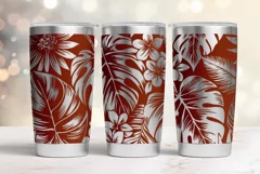 20oz Tumbler laser svg Hibiscus wrap|Tropic Flowers pattern Product Image 4