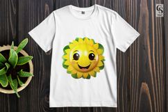 Smiling Sunflower Clipart Sublimation PNG Product Image 2